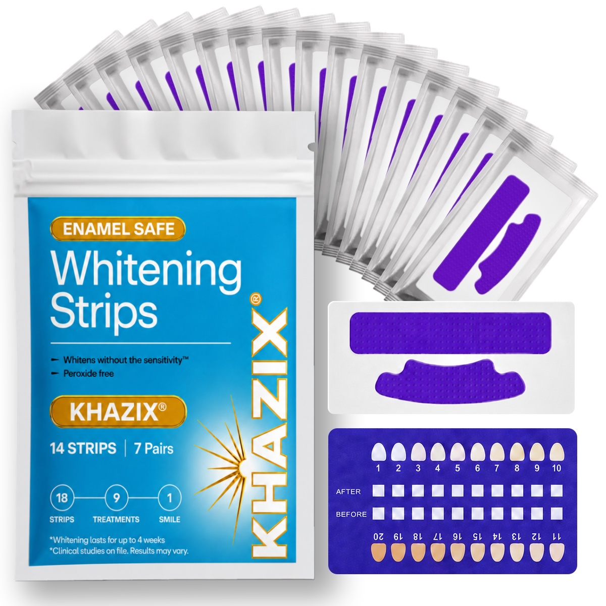 Teeth Whitening Strips Crest - 7 Paar Zahnaufhellungsstreifen für ein weißereres