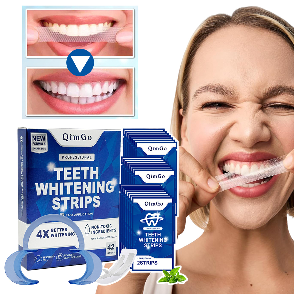 Teeth Whitening Strips Crest - Professionelle Zahnaufhellungsstreifen, natürliches, mildes Zahnaufhellungspflaster, elastische