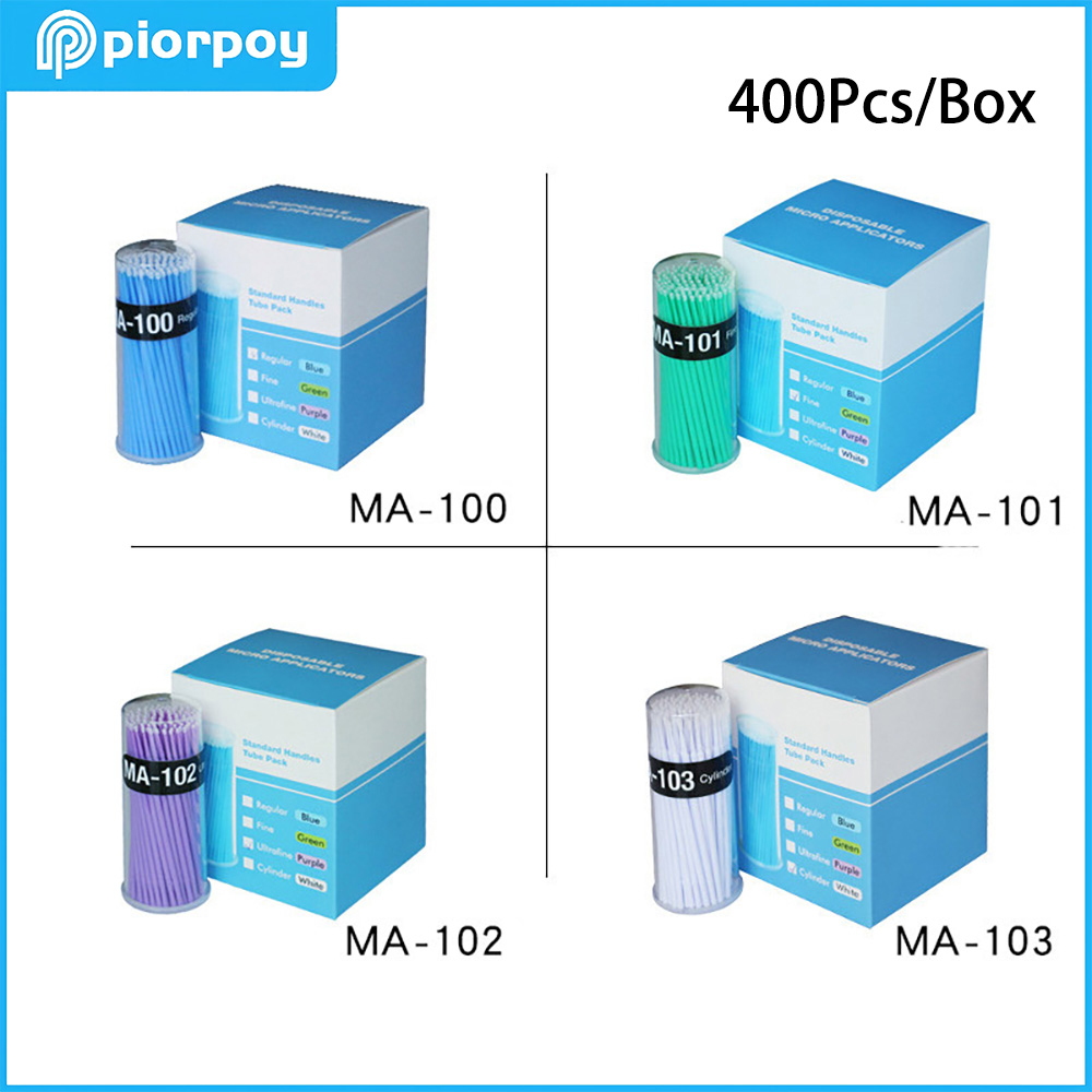 Teeth Whitening Kit Professional - PIORPOY 400 Stück/Box Dental-Mikrobürsten, Einweg-Mikroapplikatoren mit
