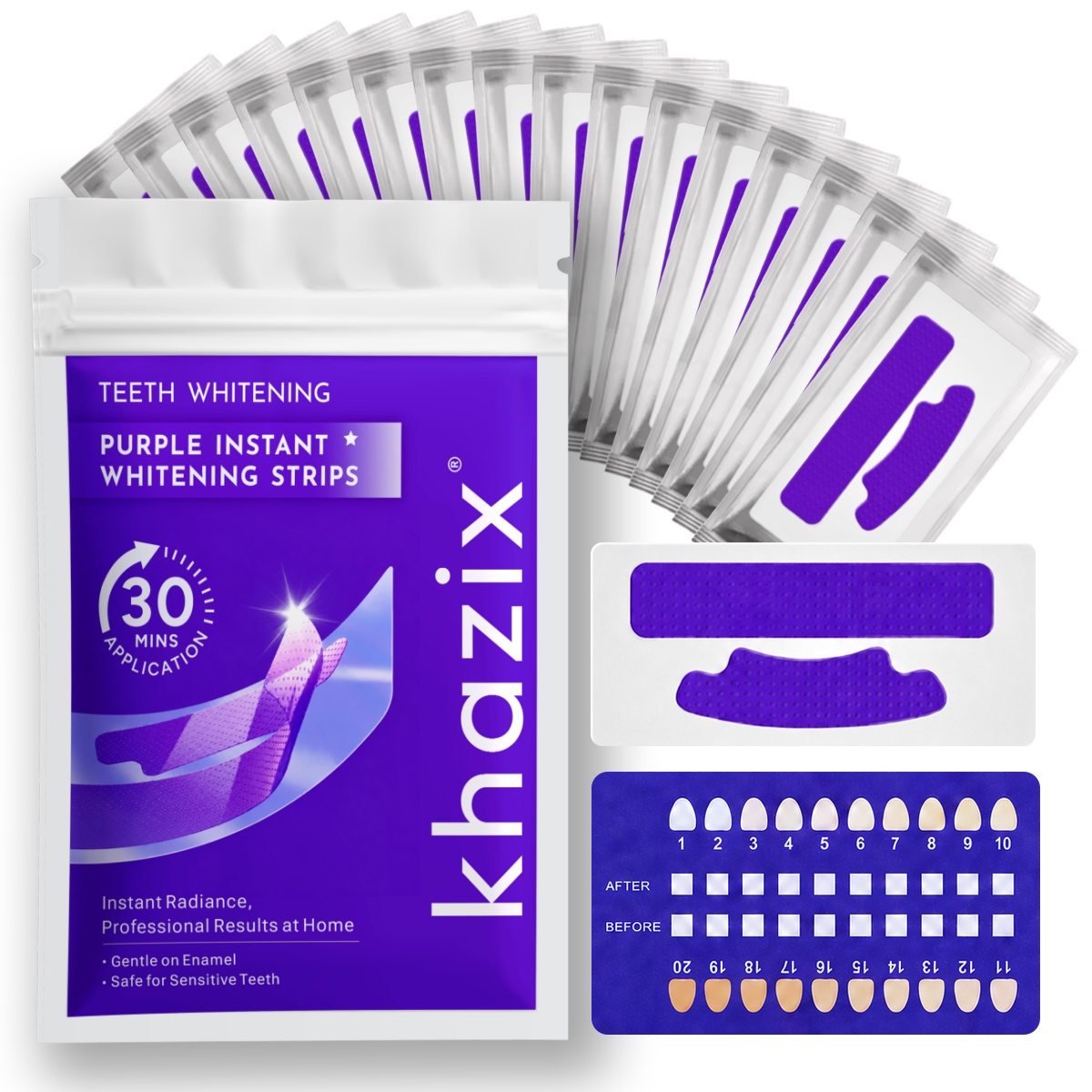 Teeth Whitening Strips Crest - 1/7 Paar Zahnaufhellungsstreifen für ein weißereres