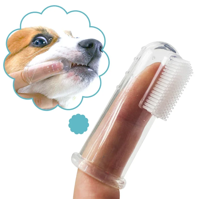 Teeth Whitening Brush - Superweiche Haustier-Finger-Zahnbürste, Teddy-Hundebürste, Mundgeruch, Zahnstein, Zahnpflege-Werkzeug,