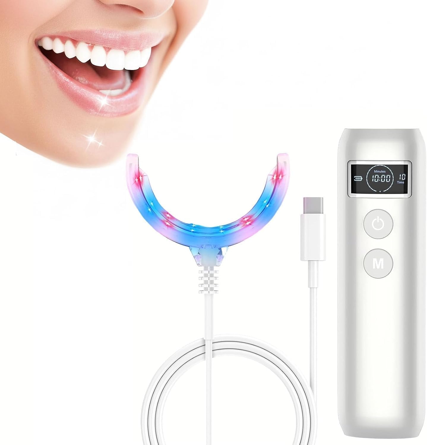 Teeth Whitening Accelerator - Zahnaufhellungs-Beschleunigerlampe Blau- und Rotlicht LED Mundpflege-Aufsatz
