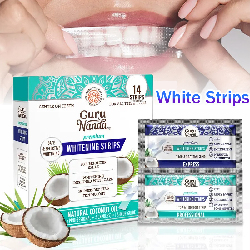 Teeth Whitening Strips Crest - 1/2/3 Boxen Kokosnussöl Weiße Streifen, Zahnaufhellungsstreifen