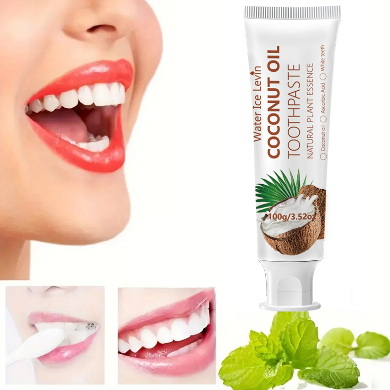 Teeth Whitening Cream - Kokosnussöl-Zahnpasta 100g Natürliche Pflanzenessenz Zähne Aufhellen