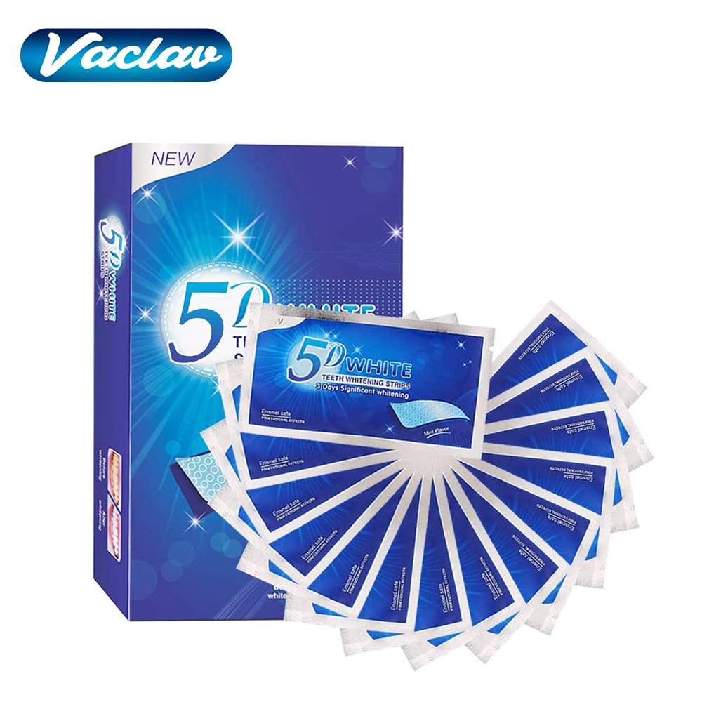 Teeth Whitening Strips Crest - 5D Weiße Zahnweißstreifen, Aufhellungsgel, Weißere Streifen
